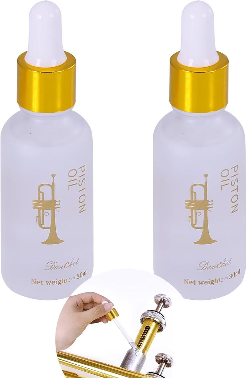 Danchet 2 pcs Synthetic Piston Valve Oil for Trumpet,Tuba and Brass Instruments 1.02 fl.oz/30ml/pcs - Image 1